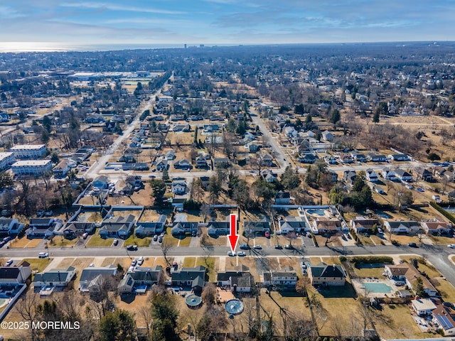 drone / aerial view with a residential view