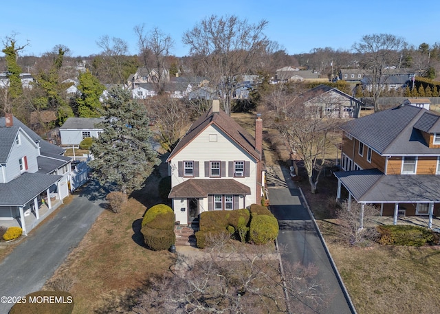 bird's eye view with a residential view