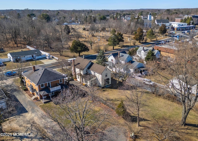 drone / aerial view with a residential view