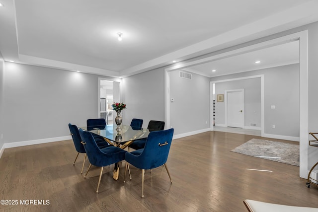71 Broadway Ave, Lakewood, NJ 08701 - dining space with baseboards, recessed lighting, visible vents, and wood finished floors