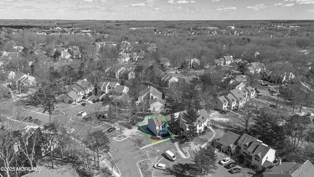 drone / aerial view with a residential view