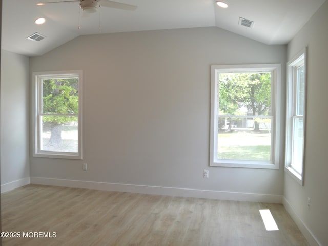 71 Montserrat St, Toms River, NJ 08757 - unfurnished room with lofted ceiling, plenty of natural light, light wood-style flooring, ceiling fan, and recessed lighting