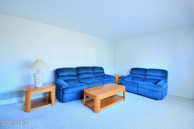 living room with carpet