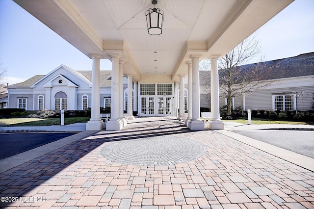 view of patio / terrace featuring french doors