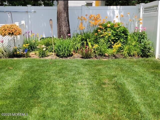 view of yard featuring fence