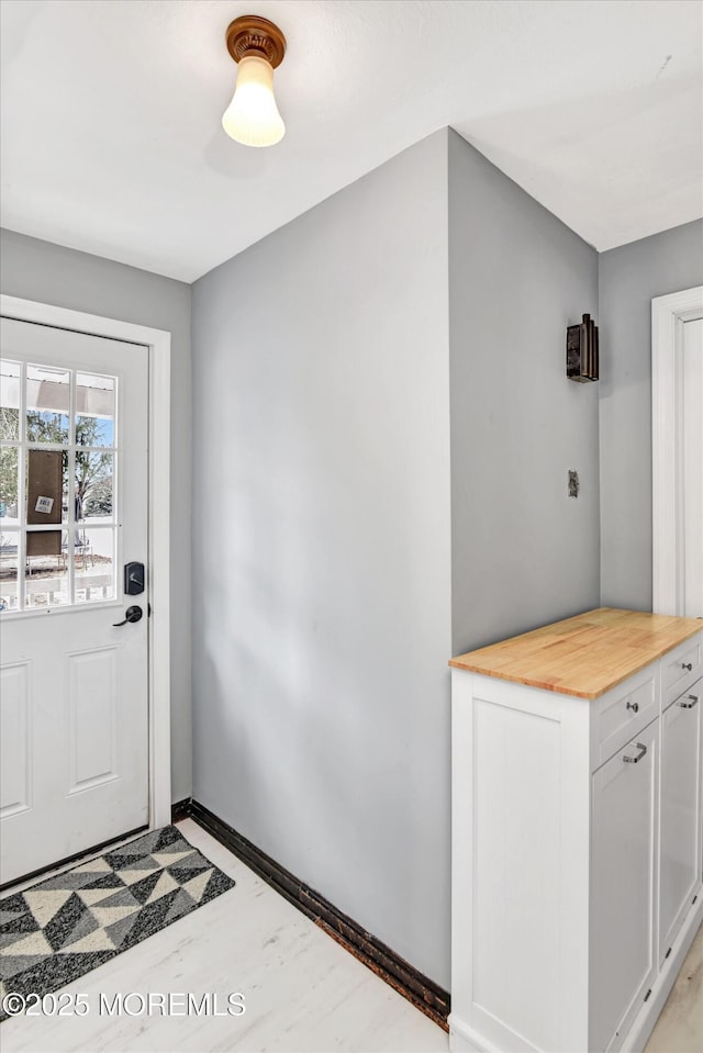 entryway with baseboards