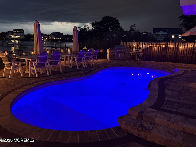 2510 Sylvan Dr, Point Pleasant, NJ 08742 - view of pool with a patio area, a fenced backyard, an outdoor kitchen, and outdoor dining area