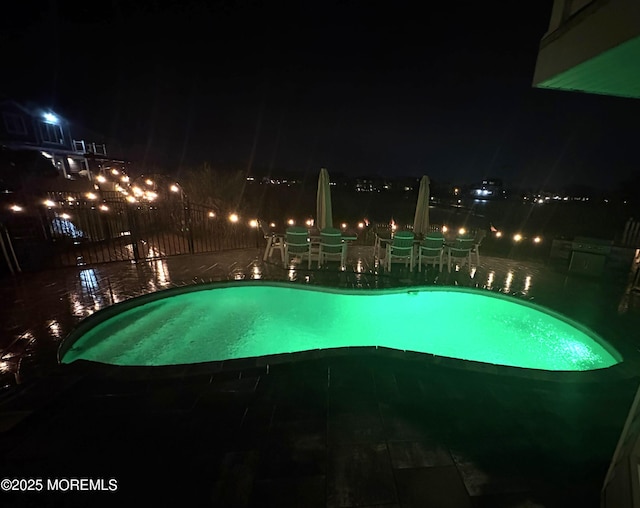 2510 Sylvan Dr, Point Pleasant, NJ 08742 - pool at night with a patio