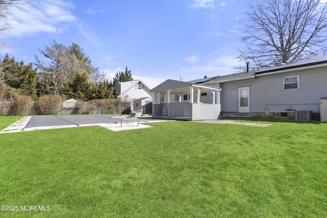 view of yard with a patio area and cooling unit