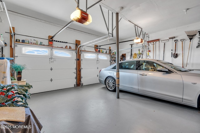 garage featuring a garage door opener