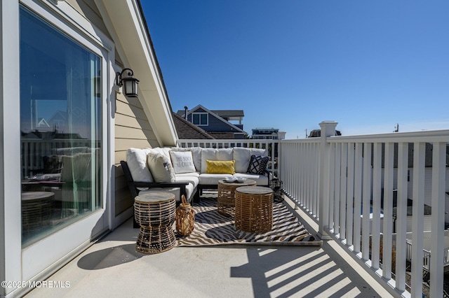 balcony featuring an outdoor living space