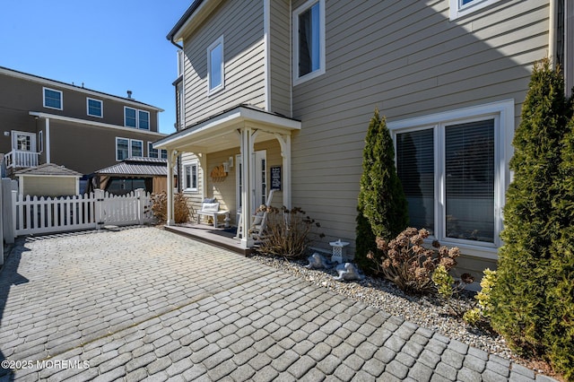 exterior space with a gate and fence