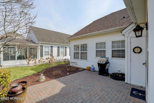 view of patio / terrace with a grill