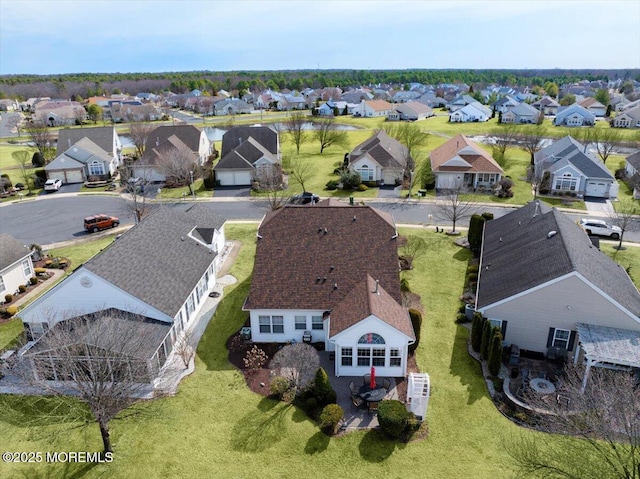 bird's eye view with a residential view