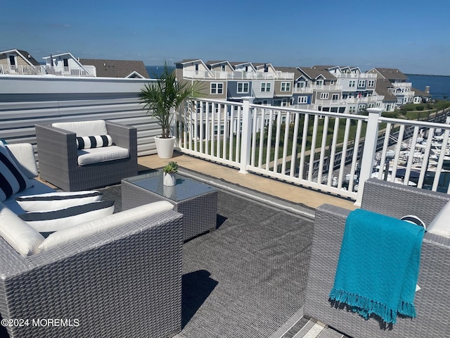 balcony featuring a residential view