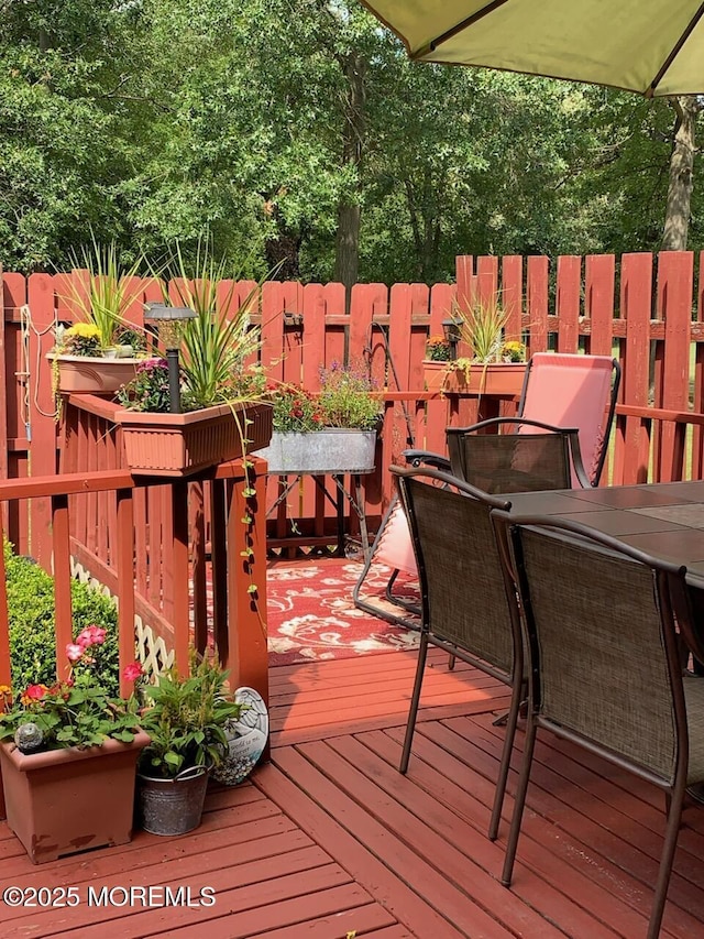 wooden deck with fence