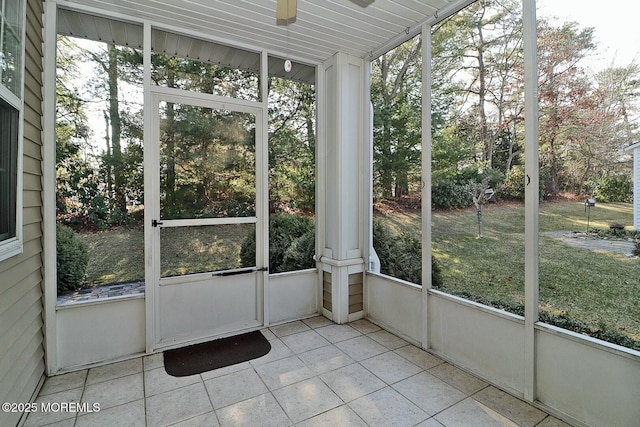 view of unfurnished sunroom