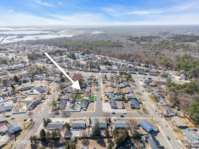 bird's eye view with a residential view