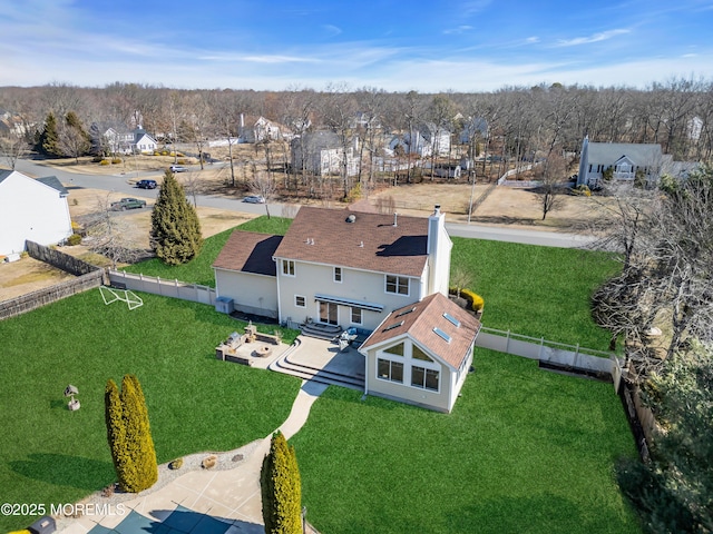 aerial view with a residential view