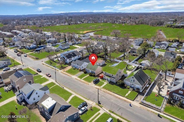 bird's eye view with a residential view