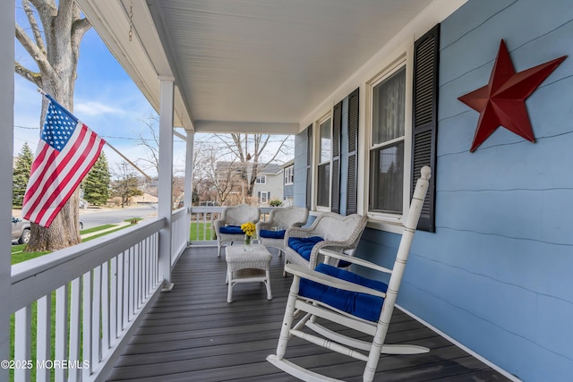 deck with a porch