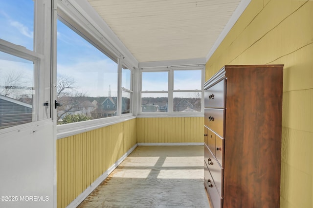 view of unfurnished sunroom