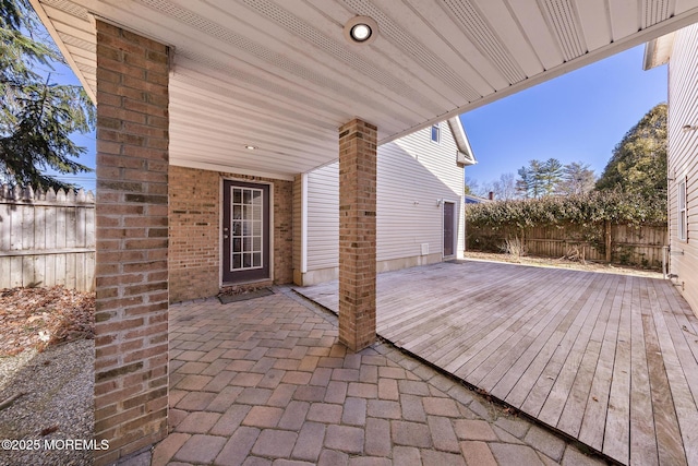 view of patio / terrace with fence