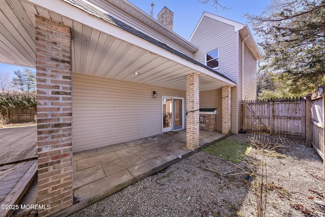 view of patio with a fenced backyard