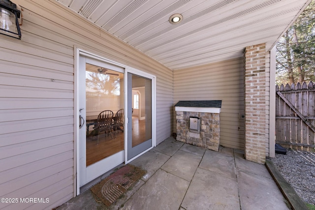 view of patio / terrace with fence