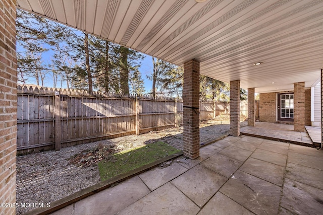 view of patio with a fenced backyard