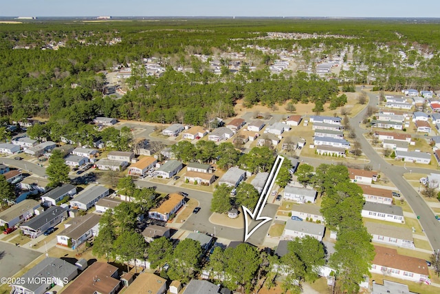 aerial view with a residential view