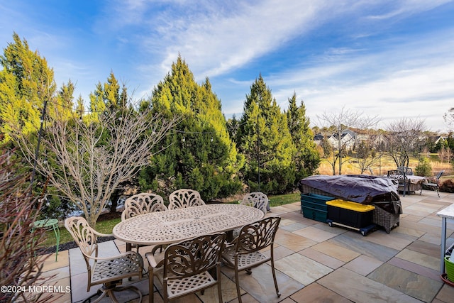 view of patio featuring outdoor dining space