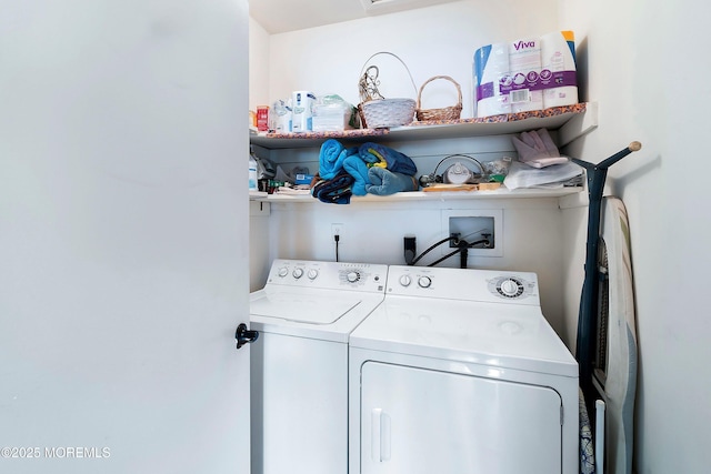 laundry room with laundry area and separate washer and dryer