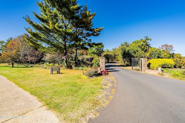 view of street featuring a gate