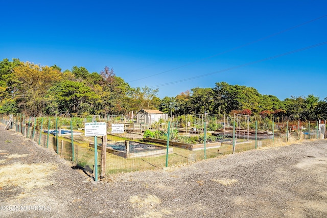 view of yard with a garden and fence