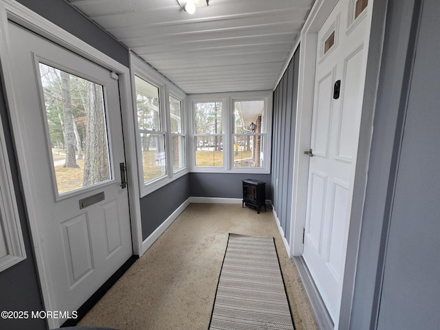 view of unfurnished sunroom