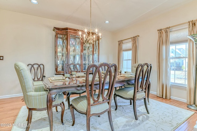 2 Kristen Ct, Franklin Twp, NJ 08873 - dining room featuring recessed lighting, a notable chandelier, wood finished floors, and baseboards