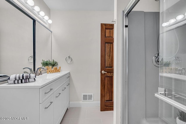 30 Turnberry Cir, Toms River, NJ 08753 - full bathroom featuring tile patterned floors, visible vents, baseboards, and vanity
