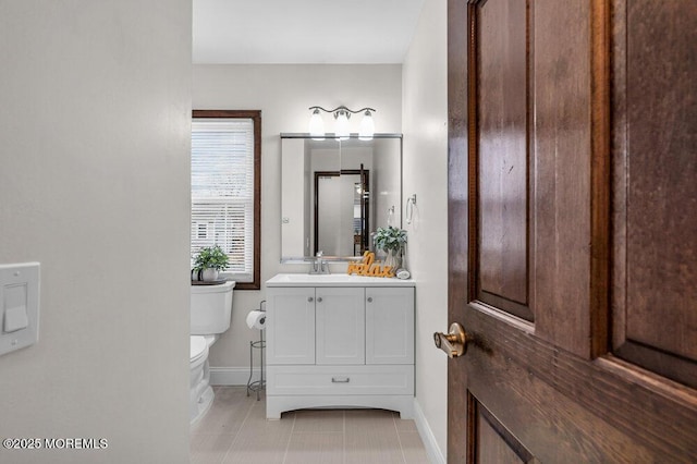 30 Turnberry Cir, Toms River, NJ 08753 - half bath featuring baseboards, toilet, vanity, and tile patterned flooring