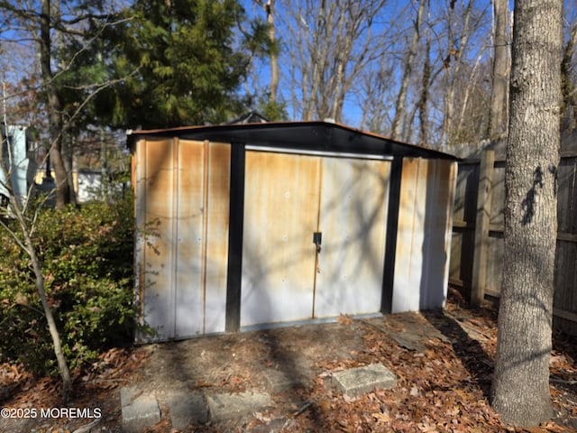 view of shed