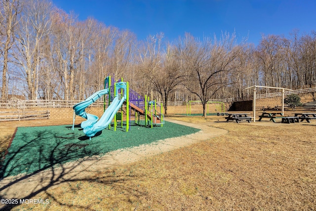 community play area with fence