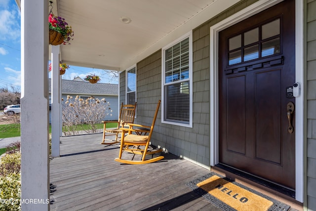 property entrance with a porch