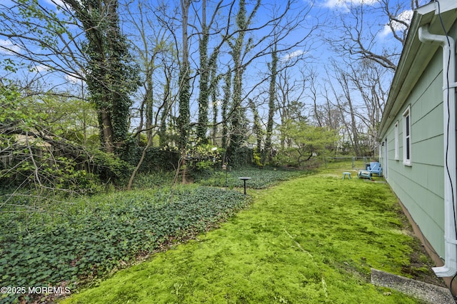 view of yard featuring fence