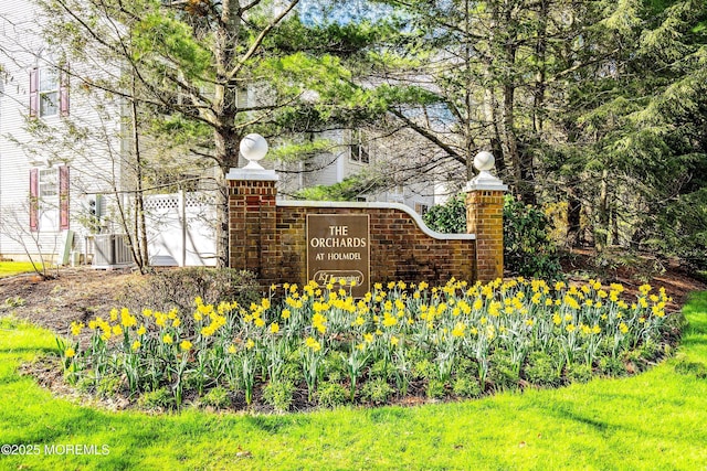 view of community sign