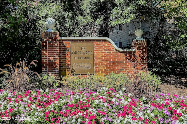 view of community sign