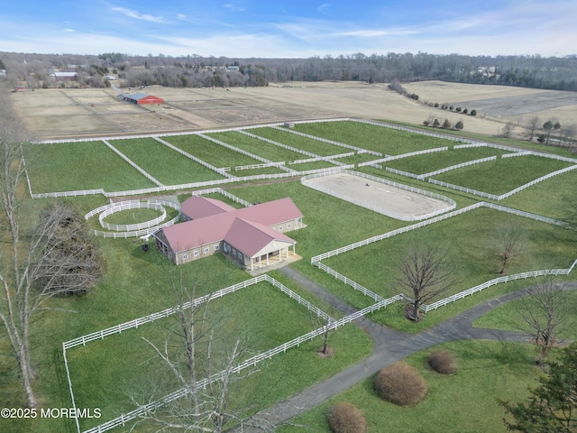 drone / aerial view featuring a rural view