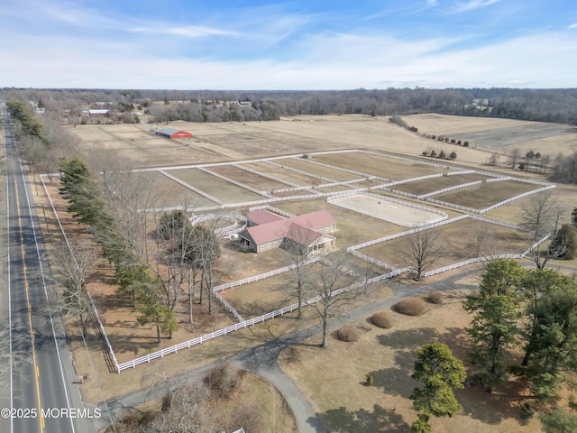 bird's eye view with a rural view