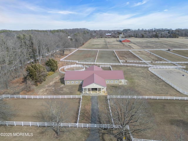 bird's eye view featuring a rural view