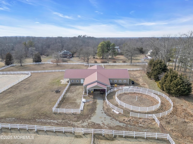 drone / aerial view with a rural view