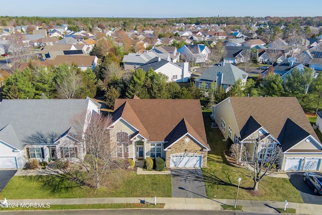 aerial view with a residential view